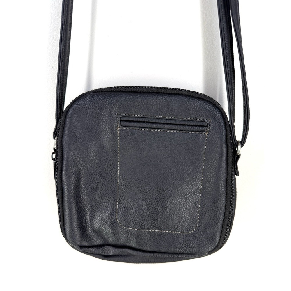 Multi Sac Bag Crossbody Purse Black 9x9 Zipper Closures Multiple Pockets EUC - Picture 3 of 13